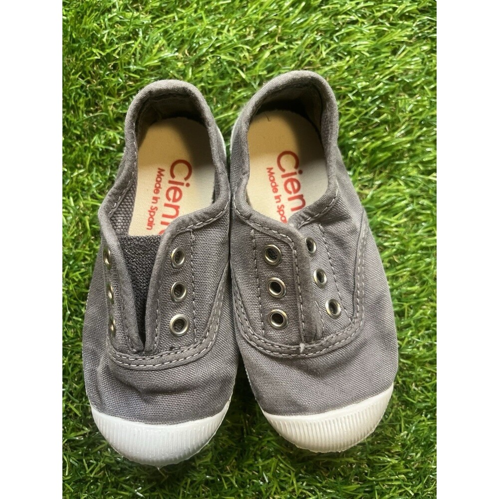 Cienta Spain Gray Canvas Slip On Sneakers Toddler Size 23 US 7 Shoes Toddler